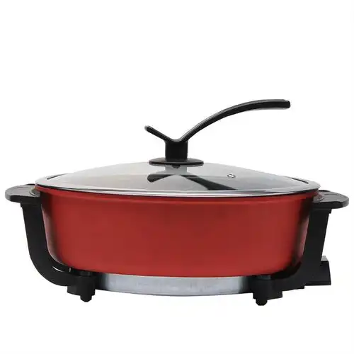 电火锅家用无烟不粘鸳鸯韩式电热煮煎蒸锅学生宿舍部队平底锅圆形