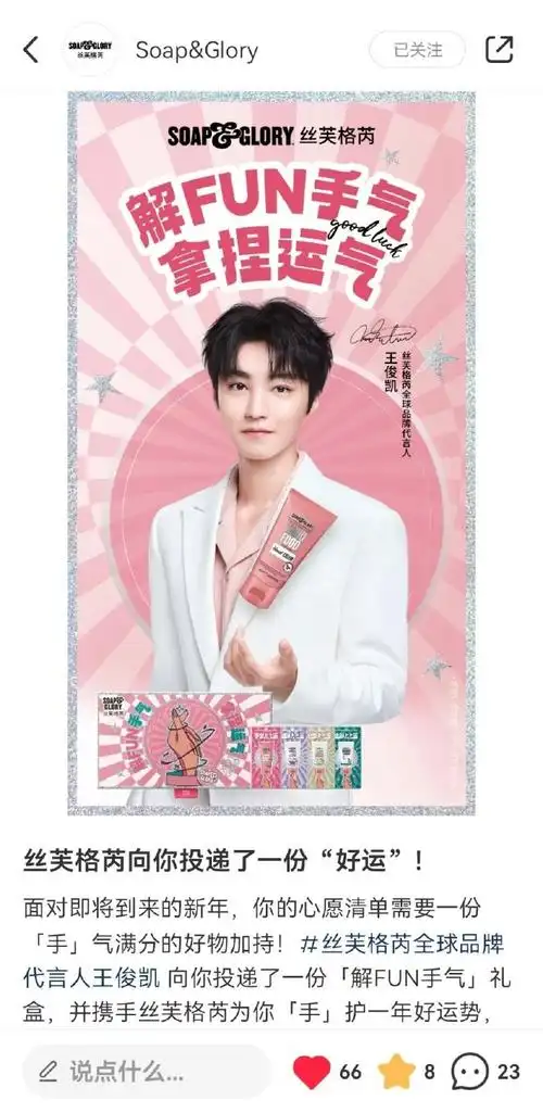 丝芙格芮全球品牌代言人王俊凯