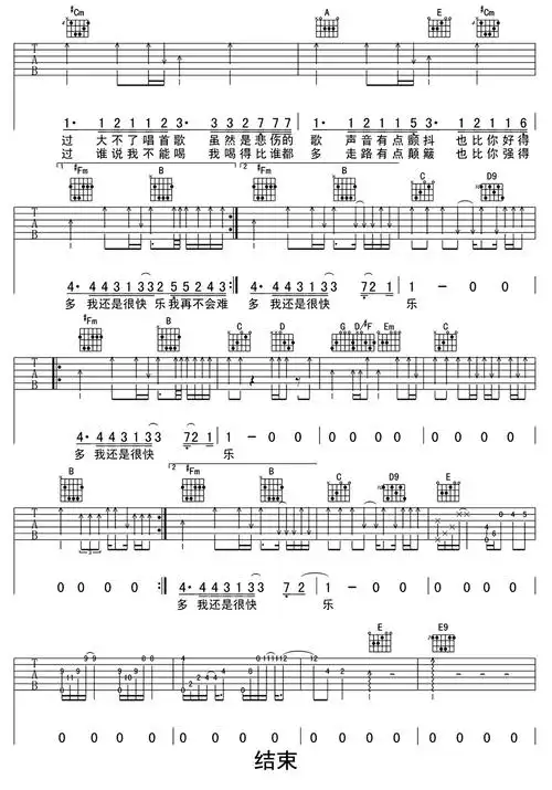 我很快乐吉他谱