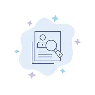 人力资源,人类,狩猎,个人,资源,简历,搜索抽象云背景上的蓝色图标