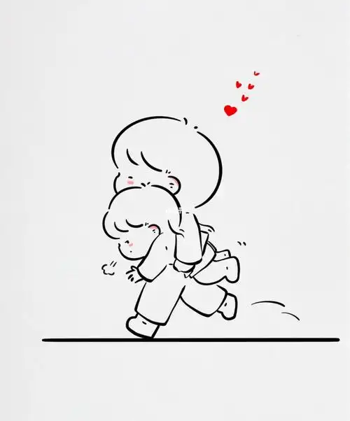 情侣简笔画你既然来了就别想离开了78