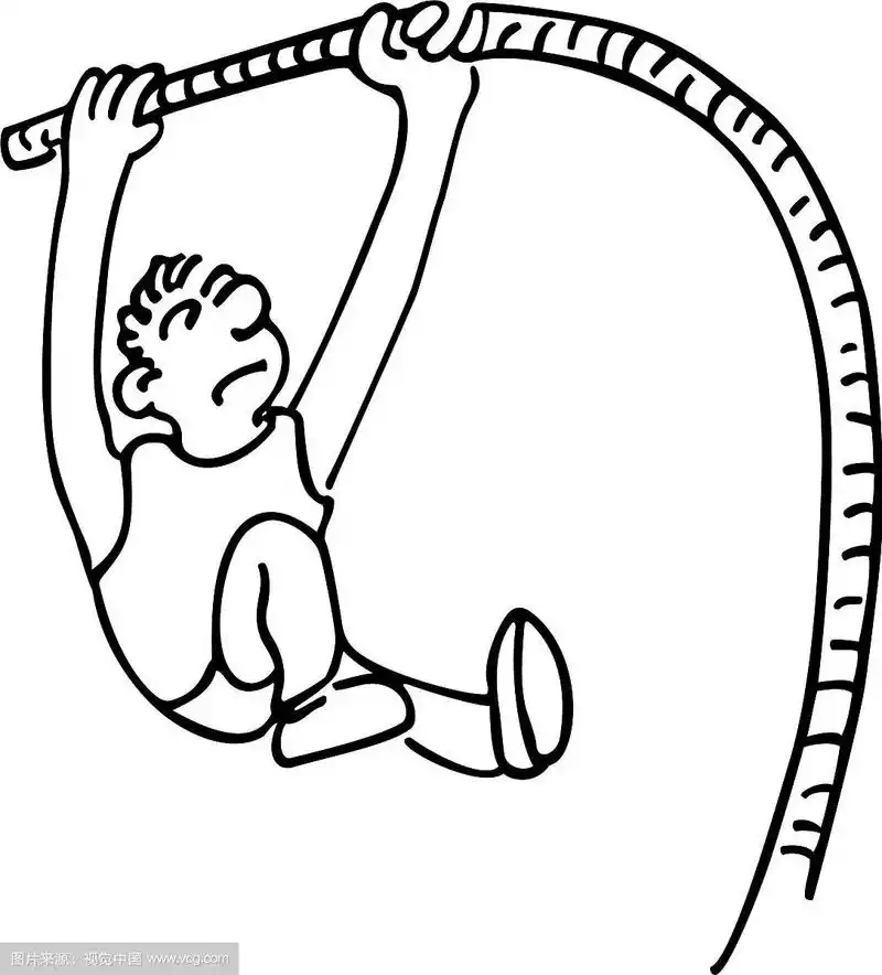 跳高运动概述卡通手绘素描