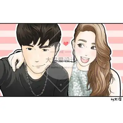情侣q版半身卡通头像手绘定制 淘宝/微博:大湿爱设计 周杰伦昆凌by大