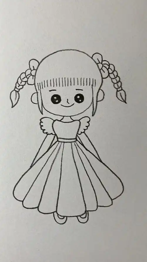 今天教大家简笔画小美女,看一遍就学会