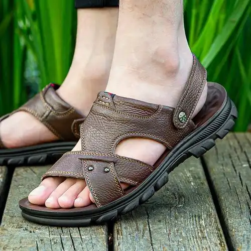 凉鞋男士2022新款真皮休闲厚底沙滩鞋男夏季沙滩鞋