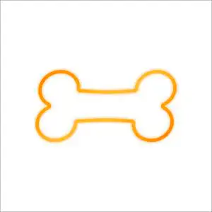 狗骨头图标. 带有白色背景的低光橙色标志照片