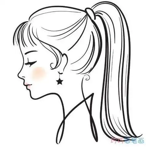 简笔画人物女孩仰头女孩侧面简笔画全身6女生侧面卡通简笔画儿童简笔