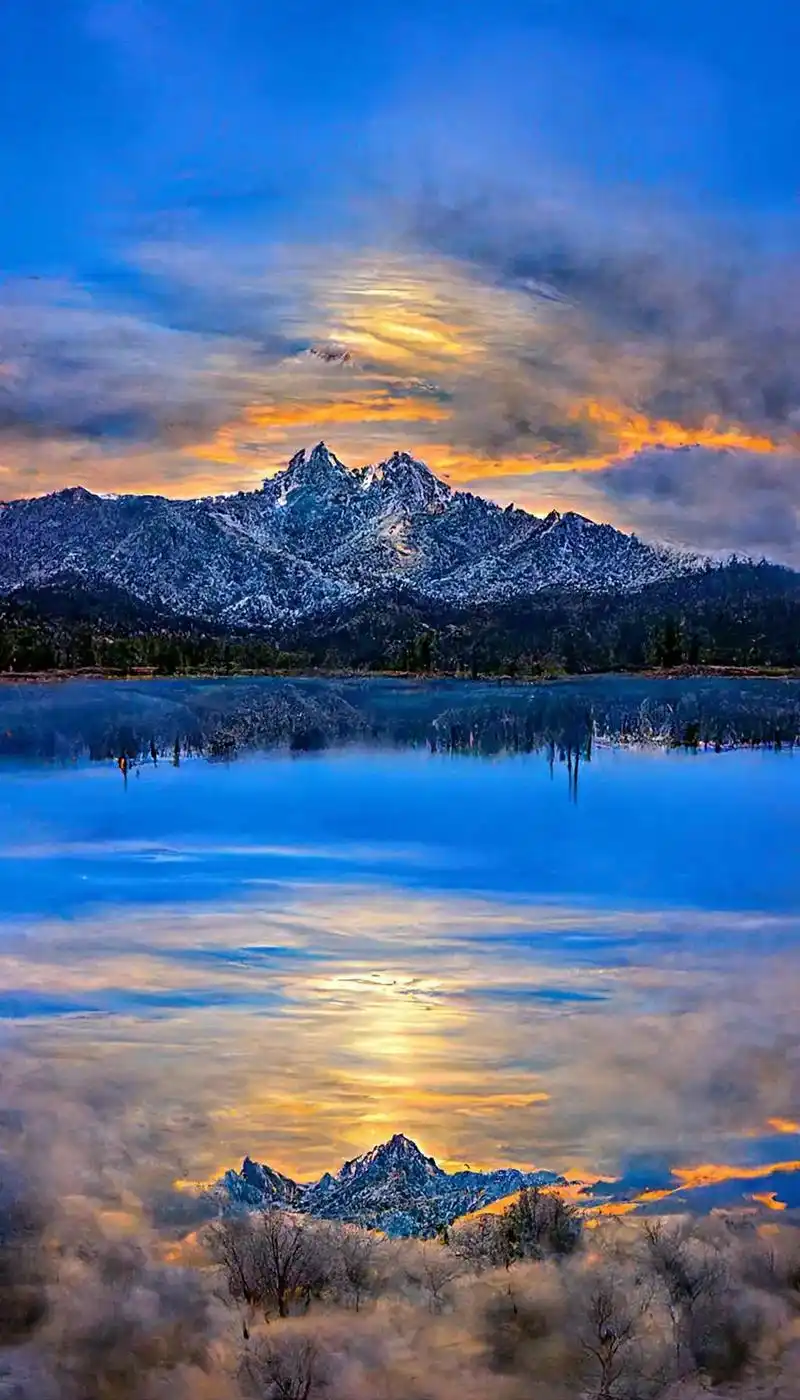 壁纸 #ai绘画 #图文伙伴计划 高山下的雪景美吗? - 抖音