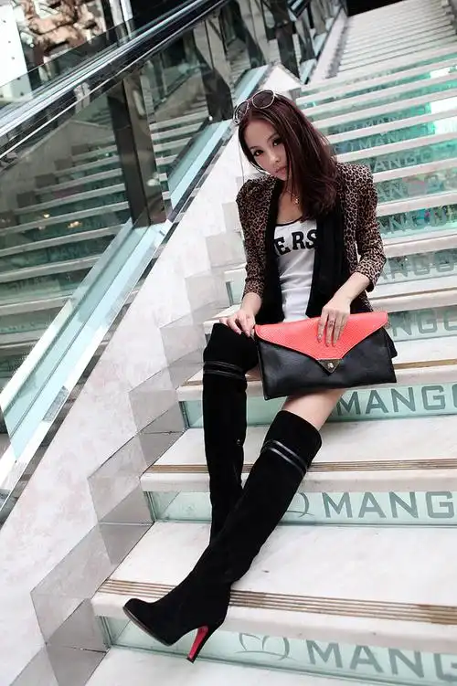 2012爆款过膝超高跟防水台高档磨砂牛皮长筒靴子女靴马丁靴批发