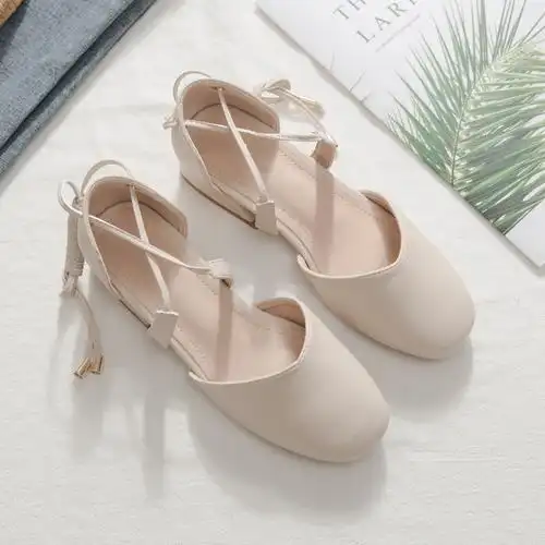 包头仙女温柔系带粗跟罗马绑带学生凉鞋中跟罗马凉鞋