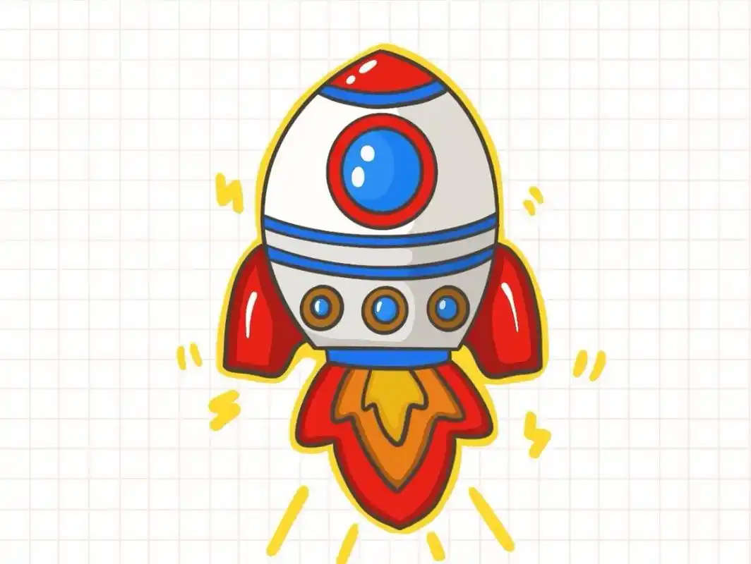 火箭简笔画 神舟十三号成功着陆啦,