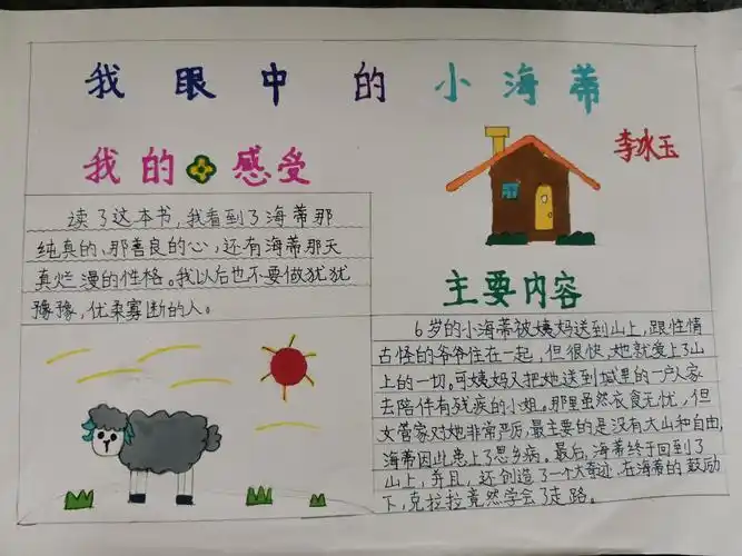 五六班《我眼中的小海蒂》优秀读书卡展览