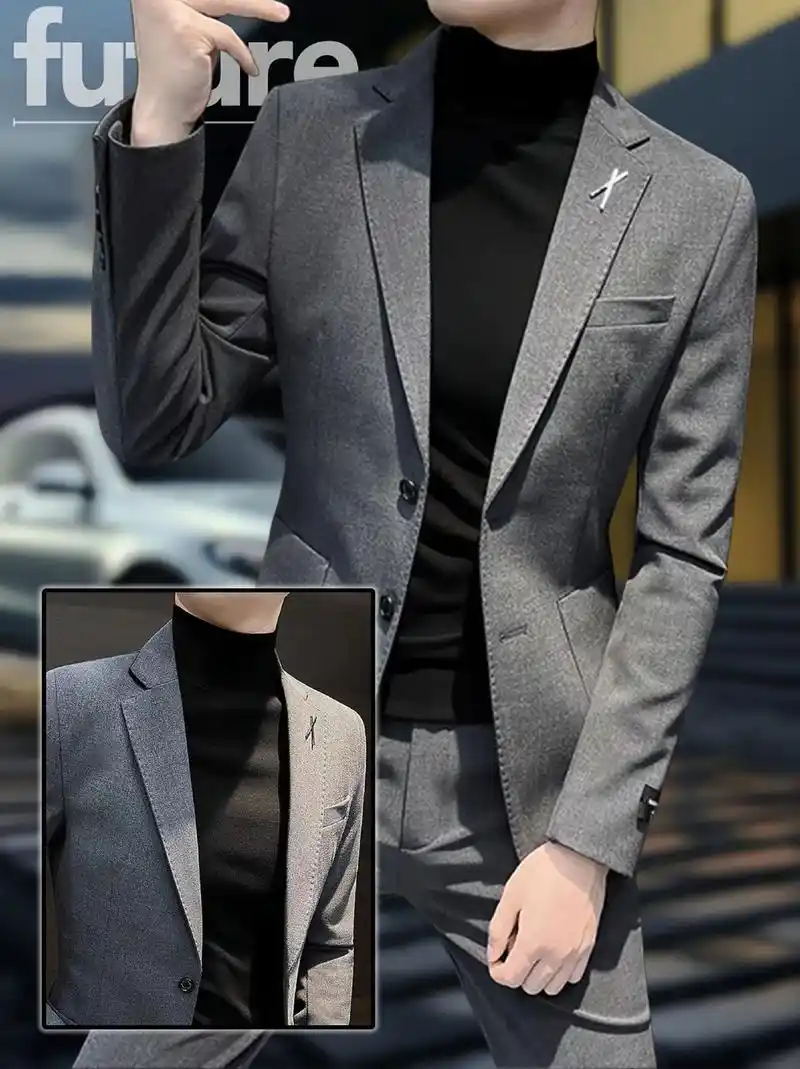 这款休闲西装套装挺括有型,简约又大气!