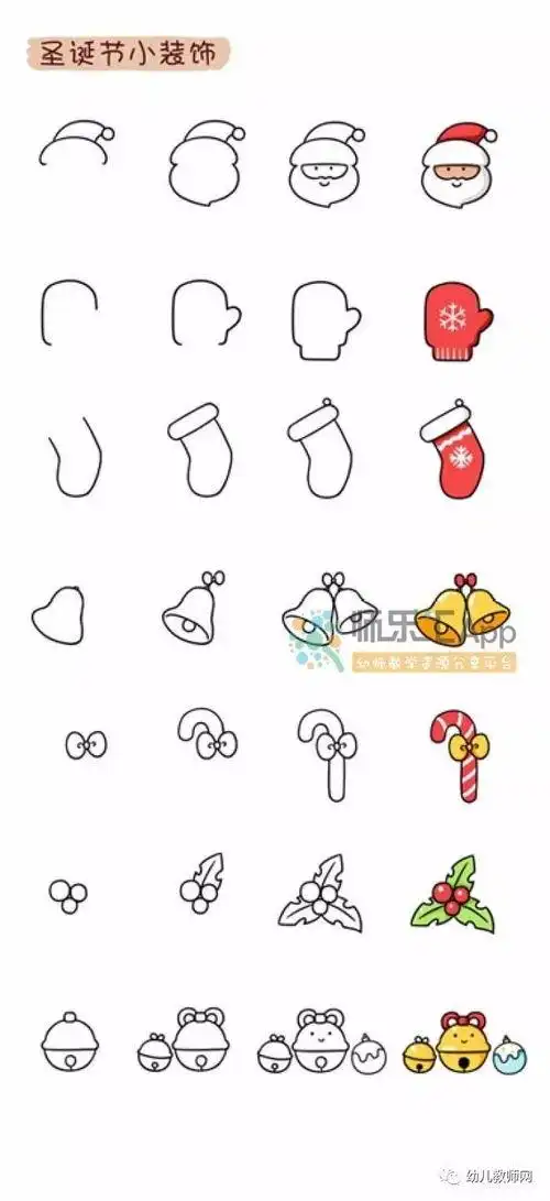 圣诞节装饰简笔画家居装饰品简笔画简单画法步骤教程及图片大全圣诞节