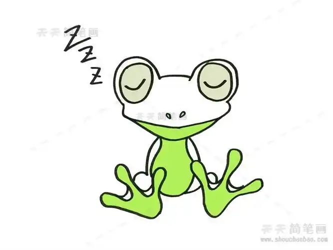 带尾巴的青蛙怎么画简笔画