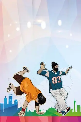 手绘街舞协会招新海报背景素材