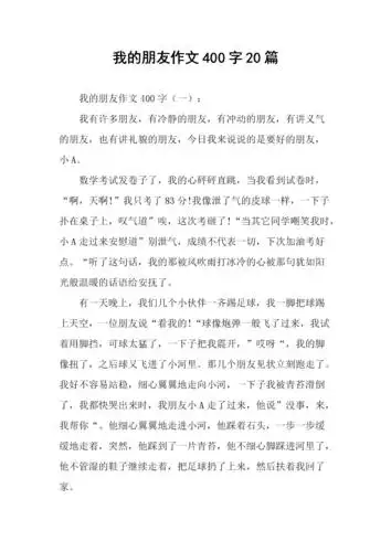 我的朋友作文400字20篇.docx
