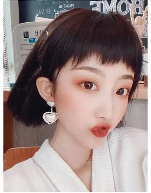 狗啃刘海假发片眉上刘海假发女短发日系二次元发片不规则短刘海片