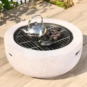 家用围炉煮茶烧烤炉户外庭院室外露天休闲烤火盆院子无烟木炭烤架