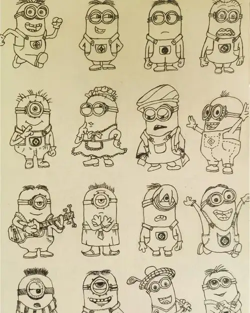 彩铅手绘小黄人