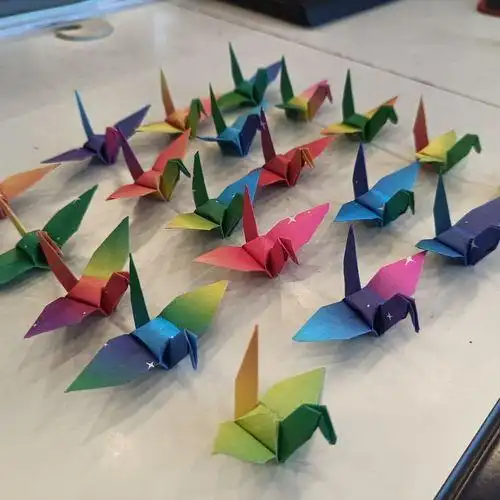 手工千纸鹤成品折纸创意许愿生日礼物星星幸运情人节520七夕爱心