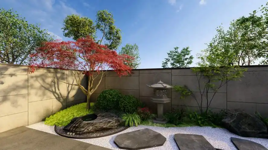 秋日的午后 一片枫叶93悄悄落下 品茗听琴 岂不快哉#别墅庭院设计