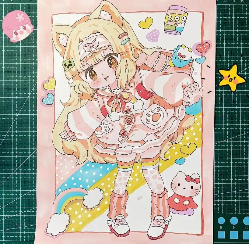 马克笔动漫手绘|夏日少女|含过程线稿 图文过程来啦~06 马克笔:歌马