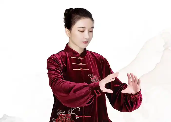 高端太极服秋天太极服女秋装加厚南韩绒金丝绒秋冬季太极拳练功服长款