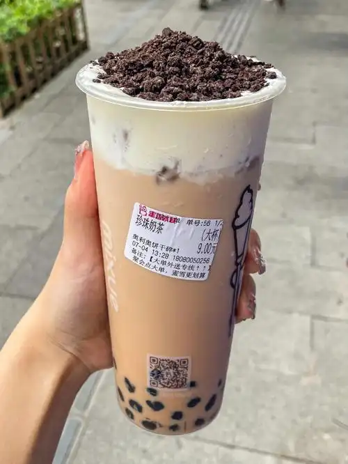 哦莫雪王11r的奥利奥奶盖奶茶太好嚯了