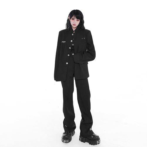 小雨萌酷自制dk风小栗旬热血高校坏坏学生黑色朋克制服jk帅气校园