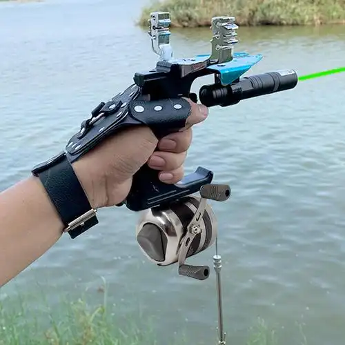 飘禹户外打鱼弹弓红外大威力鱼弹弓皮筋两用激光弹弓厂家批发