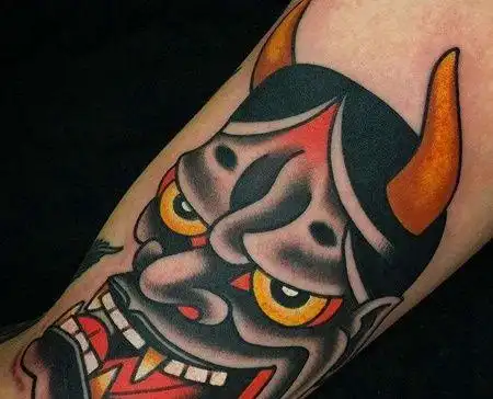 old school大臂般若纹身图案