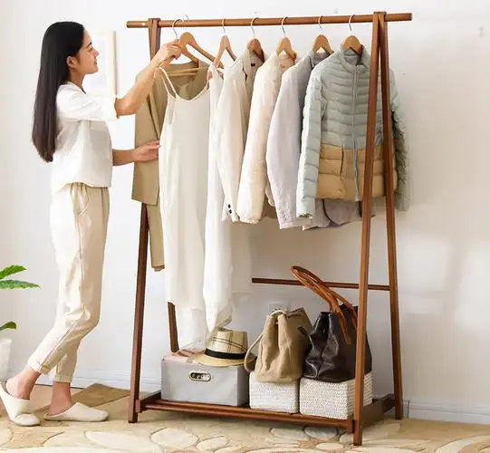 家逸(jiayi) 衣帽架实木落地衣架 挂衣架大衣架落地门厅室内卧室衣帽