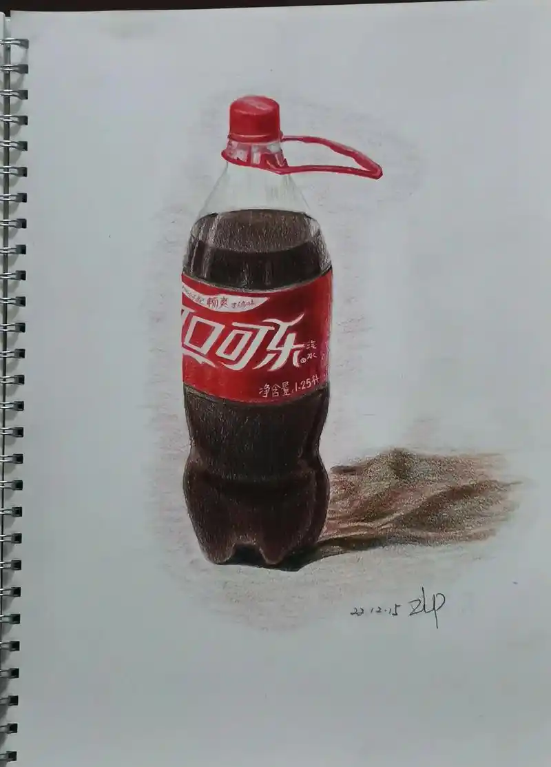 生活随拍记录美好瞬间 #我的手工作品 彩铅画#可乐可乐真好 - 抖音