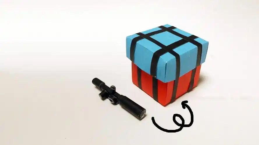 教你折纸《绝地求生》空投包 15倍镜,简单又好玩的折纸玩具!