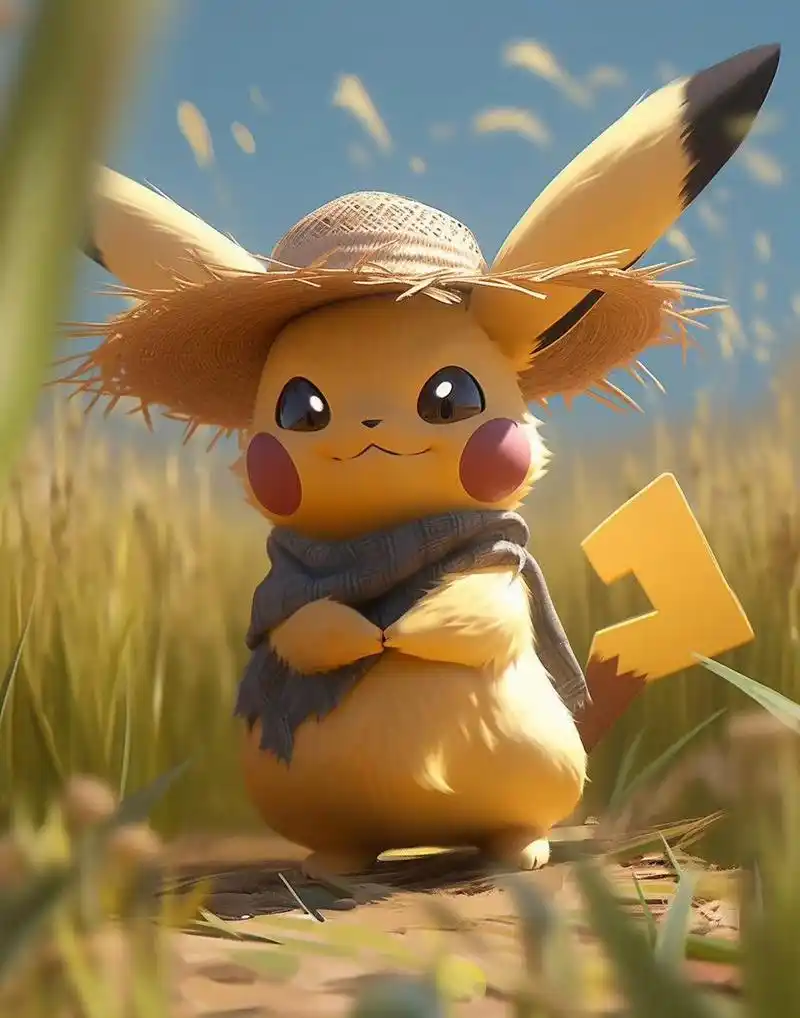 无水印可爱皮卡丘背景图来啦,皮卡丘笑的好开心呀,也可以当壁纸用起来