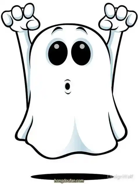 13张可爱的卡通小鬼魂万圣节小鬼卡通简笔画