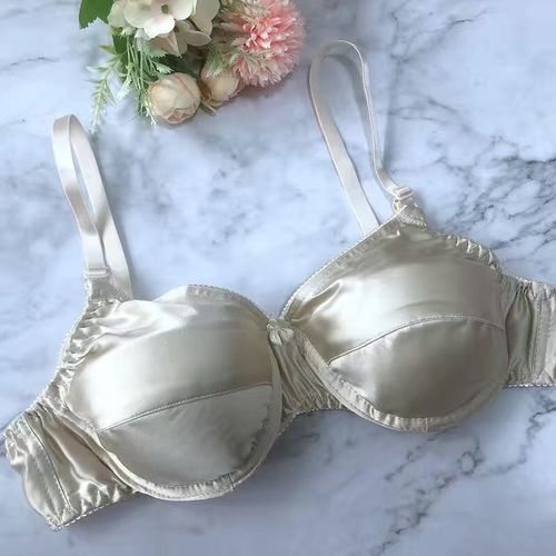中老年  真丝文胸100%桑蚕丝有无钢圈超薄海棉垫防凸点真丝内衣