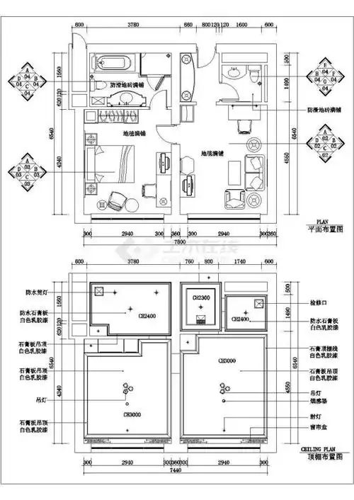 温州市海洋花园大酒店内部豪华客房全套装修装饰设计cad图纸