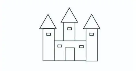 房子简笔画 简单 创意美术儿童画 儿童画城堡简笔画怎么画迪士尼城堡