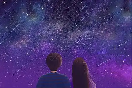 星空下情侣背景图片