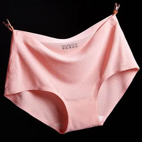 日本外贸原单女夏压边一片式低腰无痕镂空超透气性感提臀女士内裤