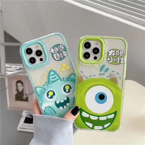 糖果色卡通小怪兽苹果11手机壳12promax可爱xr防摔7情侣8plus软xs乔鸟