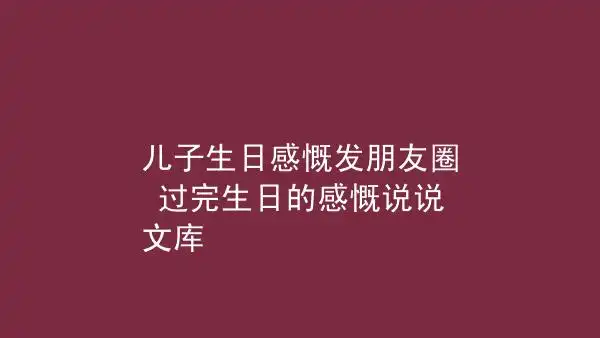 儿子生日感慨发朋友圈过完生日的感慨说说文库