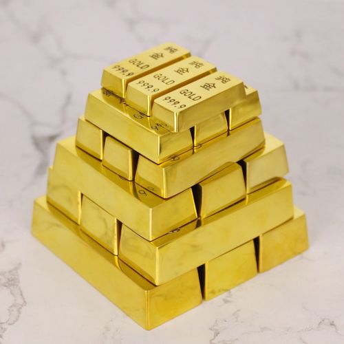 金条实心黄铜仿真金砖书法镇装饰品镇纸压宣纸饰品摆件