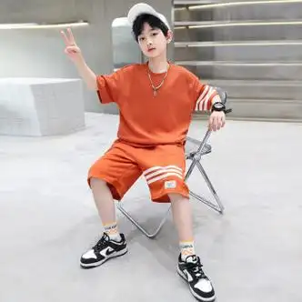 荷棠梦男童套装帅气儿童衣服男夏装23新款912岁男孩运动童装薄款休闲