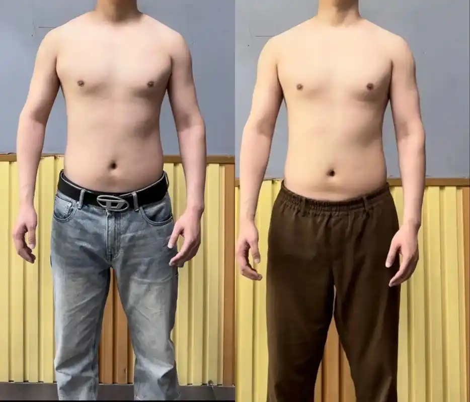 健身打卡第三十天,健身一个月前后对比,体重基本没变体脂降了点 - 抖