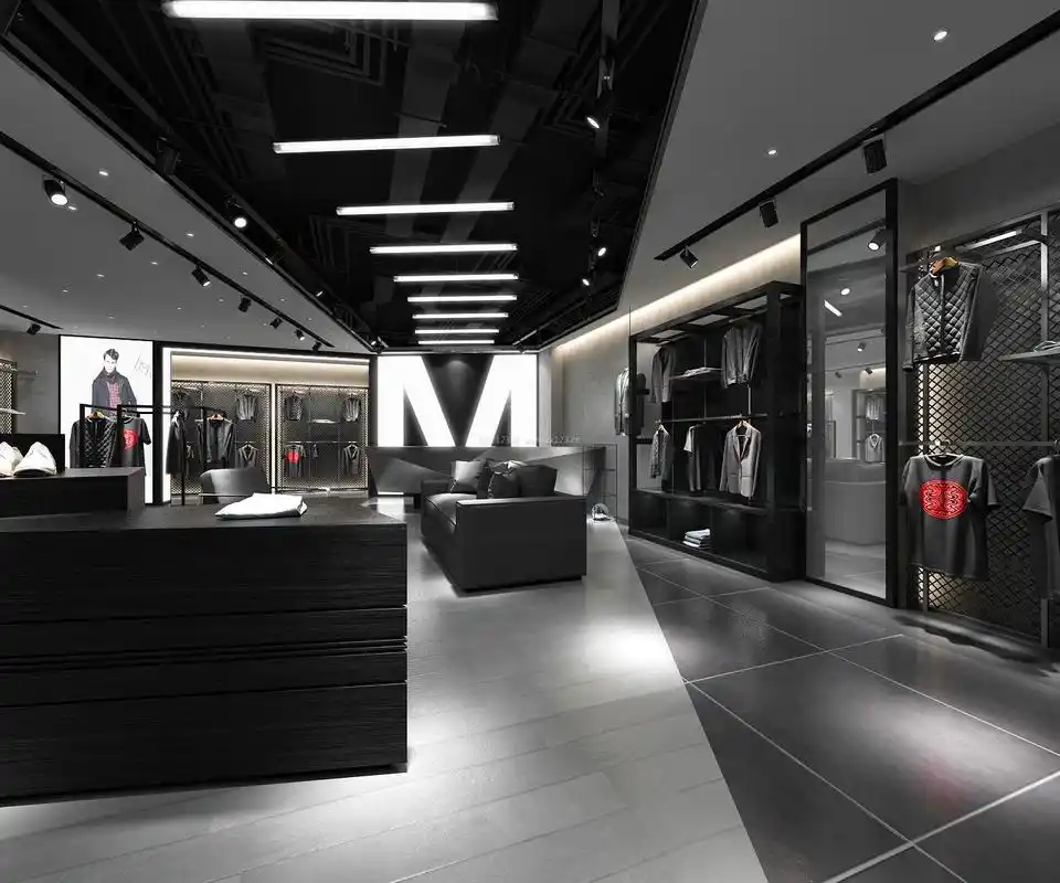 2018时尚男装店铺陈列装修效果图片_装信通网效果图
