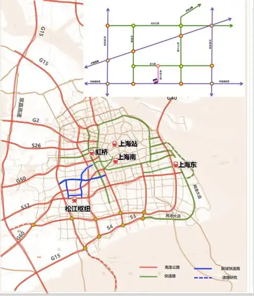 将充分衔接由"沪松公路,辰塔路,金玉路,辰花公路"组成的"井字型"新城