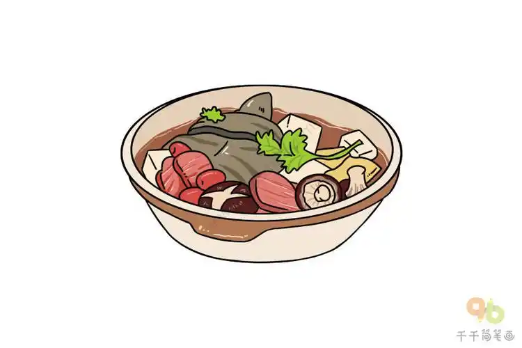 安徽名菜火腿炖甲鱼简笔画怎么画